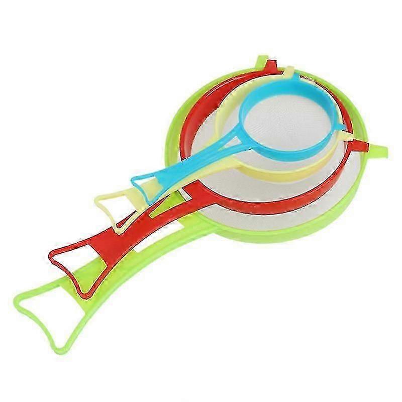 4Pcs Flour Colander Long Handle Safe Plastic Multi-function Food Flour Tea Strainer for Kitchen