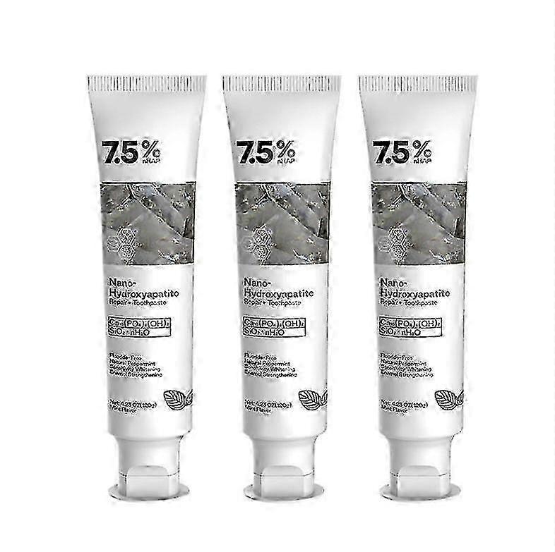 3PCS 7.5% Nano-Hydroxyapatite Toothpaste Remove Deep Clean For Sensitive Teeth 120g
