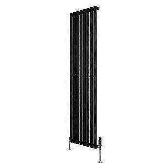 Oval Single Column Radiator 1800mm x 480mm & TRV Chrome Valves Modern Designer Single Panel Central