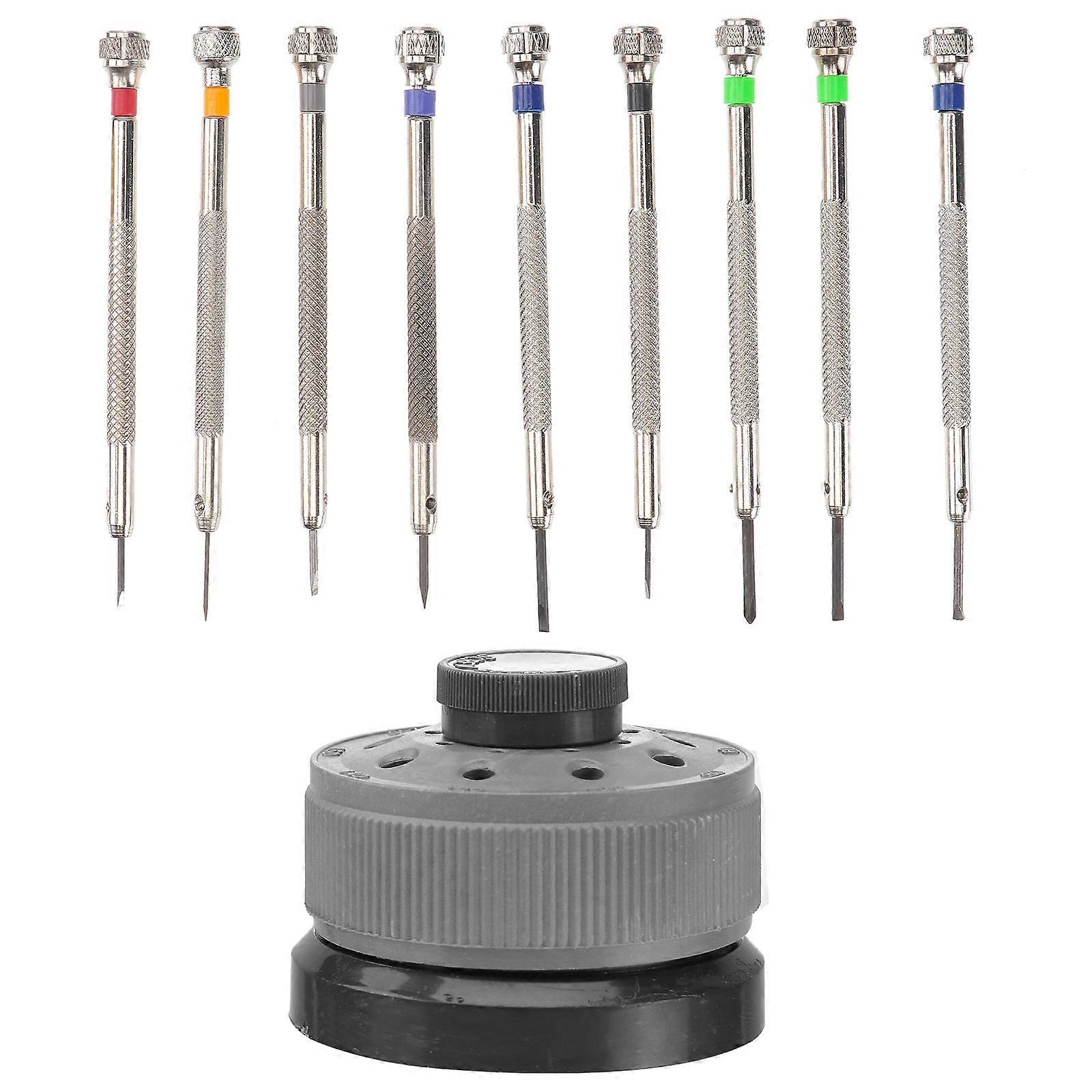 Hand Tool Watchmaker 9Pcs Flat Slotted Screwdriver Repair Kit