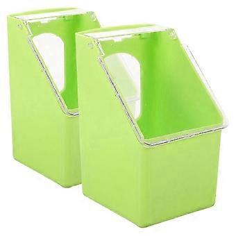 Hanging Feeder Pigeon Feed Box for Bird Cage 4Pcs Light Green Plastic