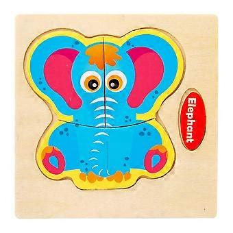 Wooden Jigsaw Puzzle Kids Cartoon Animal Toys For Children Learning Toys S6S1