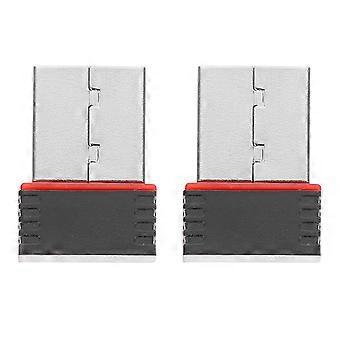 2PCS Mini WiFi Adapter 150M USB WiFi Network Wireless Network Adapter Portable USB Wifi Receivers for Home Studio (Black)