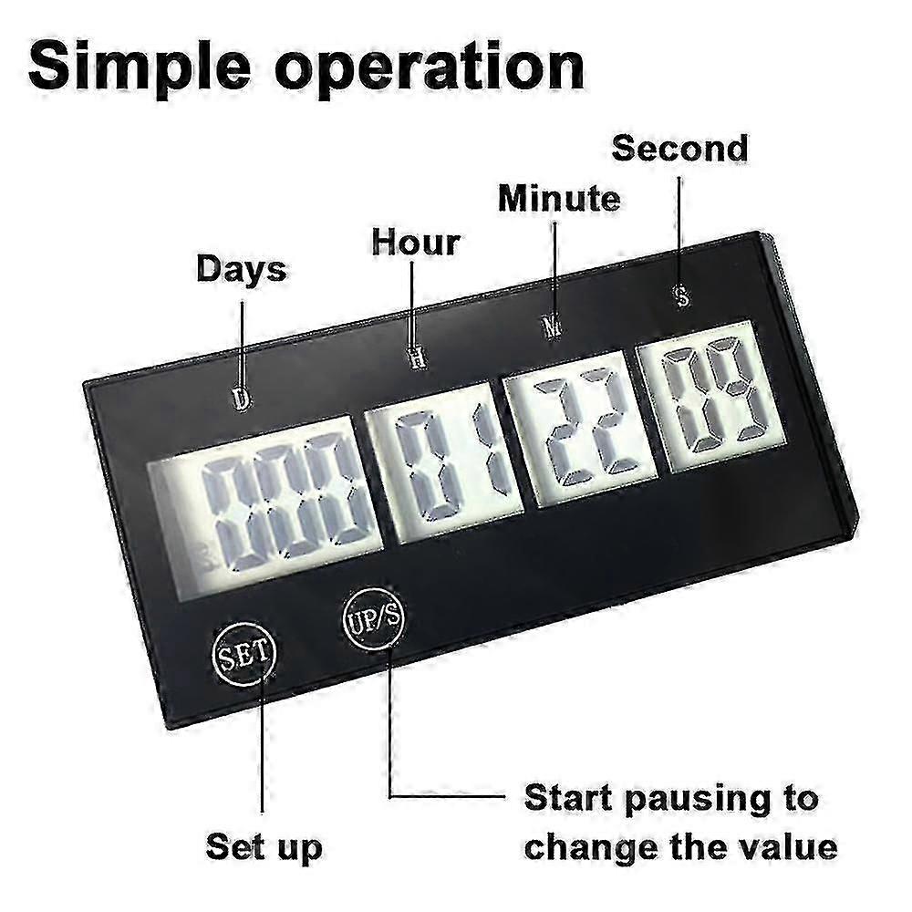 Retirement Countdown Clock, Up To 999 Day Countdown Timer, Black