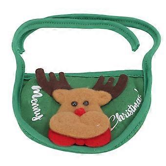 Christmas Pet Saliva Towel Christmas Cat and Dog Pet Saliva Towel Clothing AccessoriesGreen
