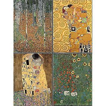 Set med fyra magnetiska anteckningsblock: KLIMT: En samling praktiska anteckningsblock med enkel magnetisk fastsättning, förvarade i en dekorativ ask