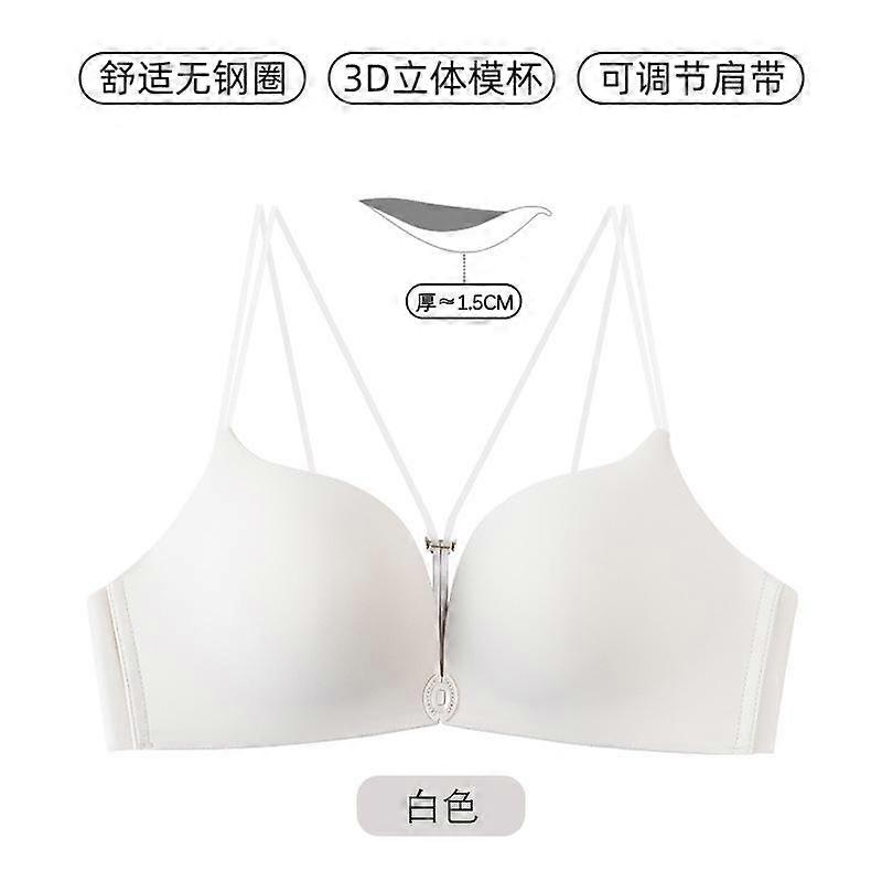 Black Thin Strap Triangle Bra with Double Straps and Front Closure