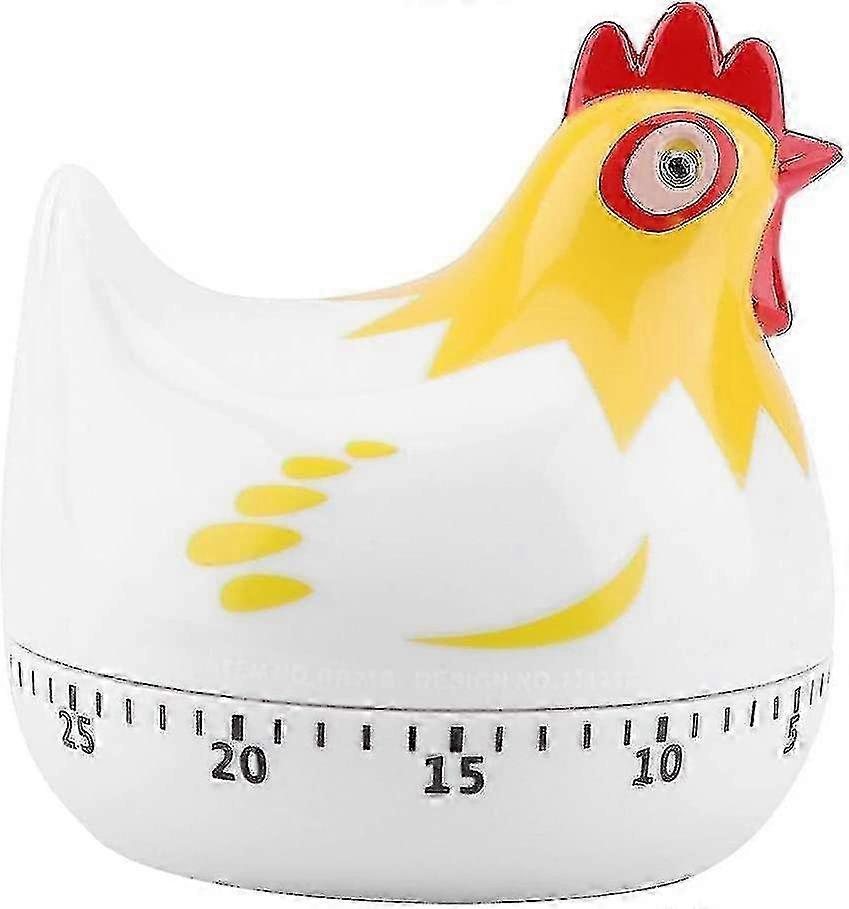 Kitchen Timer in White Cartoon Hen Shape Design