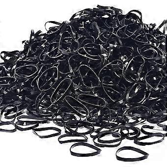 Black Elastic Hair Bands, Small Hair Bands For Braids Black Rubber Bands Hair Elastics Tiesblack1000pcs