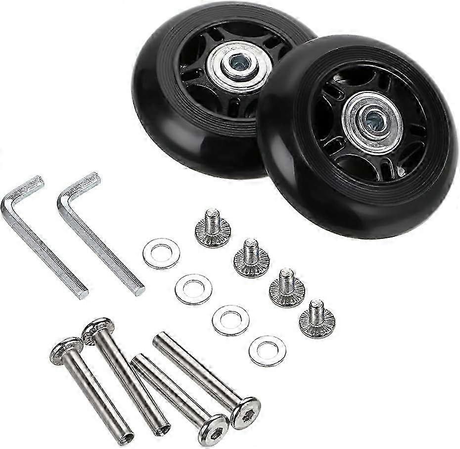 Replacement Wheels for Luggage 70mm x 24mm, 2pcs Per Set