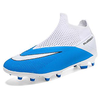 Men's Soccer Shoes Large Size High Top Mesh Breathable Spike Sport