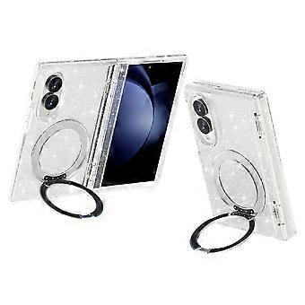 Kompatibel mit Samsung Galaxy Z Fold8 Hülle mit magnetischem Ständer und Glitzerpuder PC + TPU Handyhülle