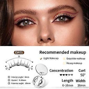 Two pairs of portable magnetic false eyelashes in one storage box, glue-free, devilish magnetic false eyelashes, natural look.
