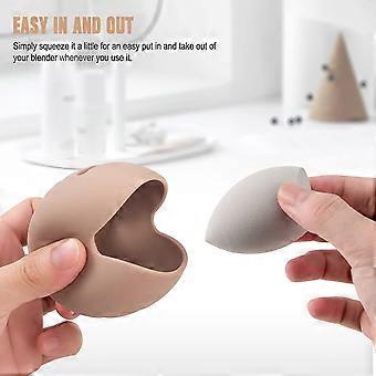 2 PCS Shatterproof Eco-Friendly Silicone Makeup Sponge Holder for Travel