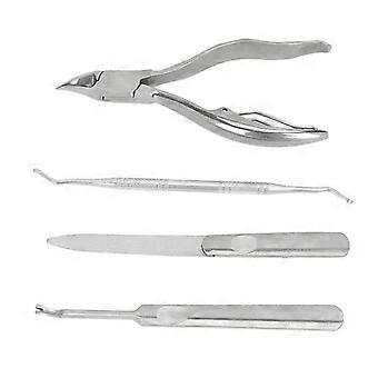 Nail file and cuticle nipper set stainless steel professional manicure tools