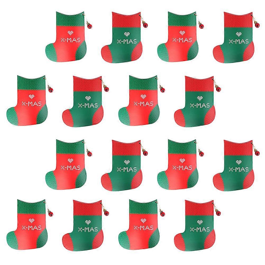 20pcs Christmas Stocking Candy Boxes Paper Gift Boxes Creative Packing Boxes