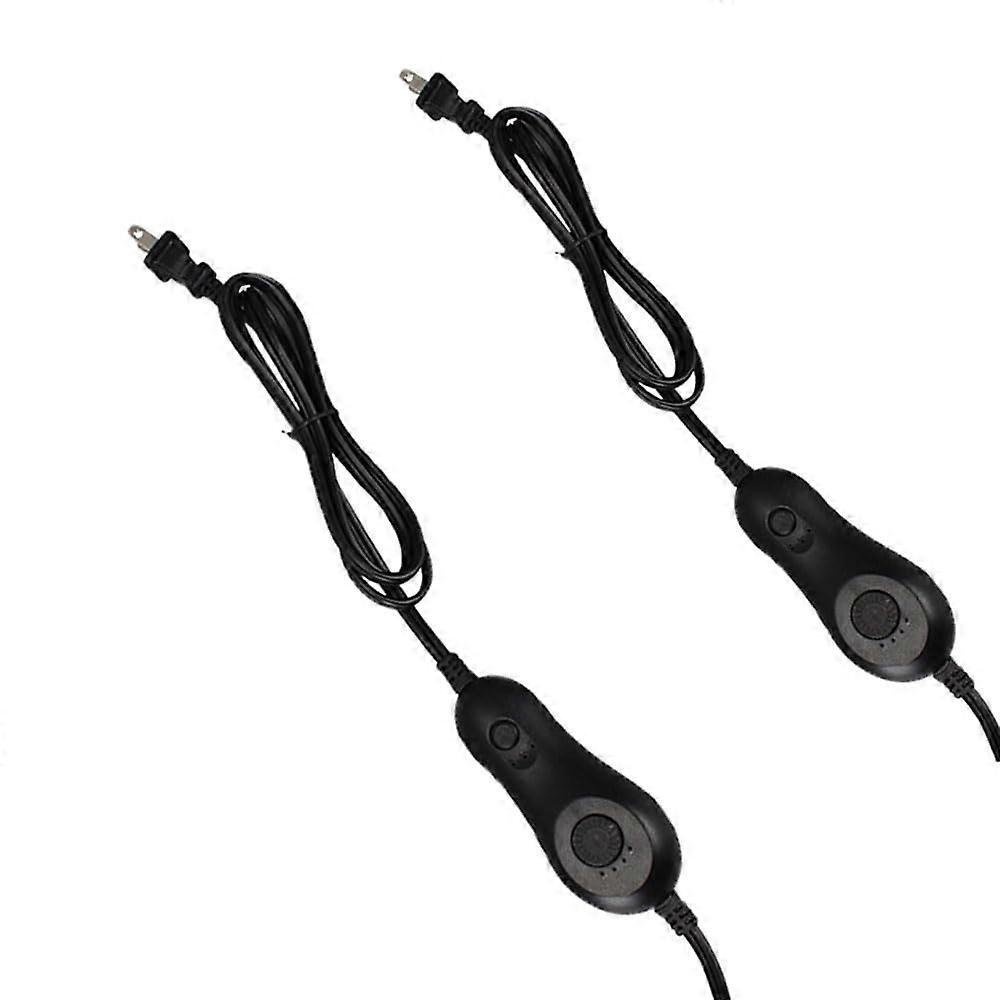 Plug in Dimmer Switch with Timer, Slide Control Lamp Dimmer for LED Lights, 2PCS Black US Plug