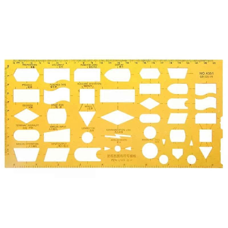 K Resin Flow Chart Symbol Drafting Template Ruler Stencil Measuring Tool Student