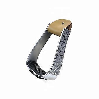 2 Pieces Aluminum Horse Stirrups Equestrian Gift Saddle Stirrups Non-Slip Foot