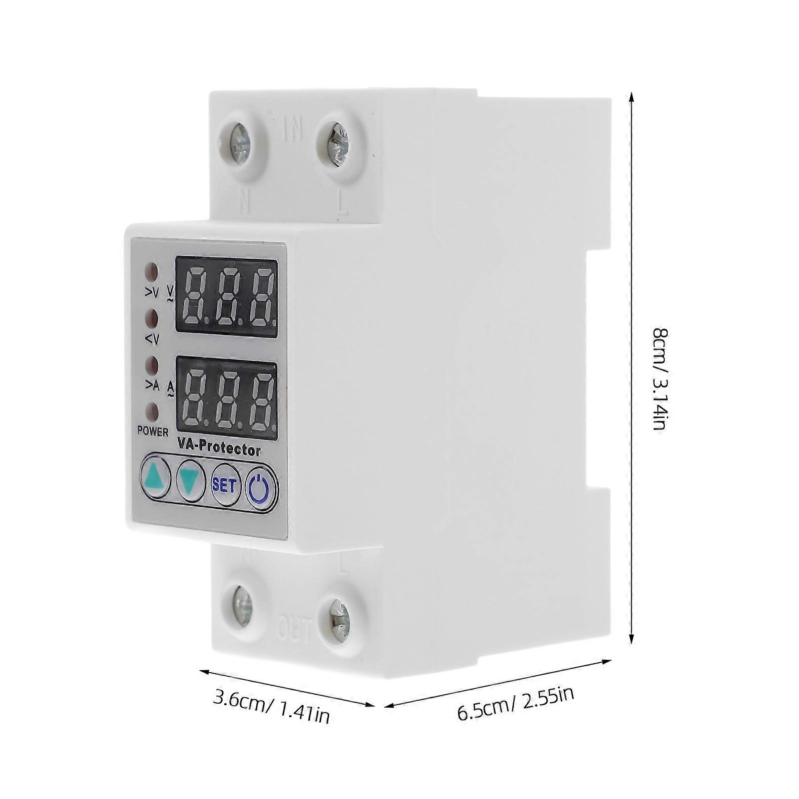 Digital Over Amp Protector Adjustable 2p63a Relay Overvoltage Protection