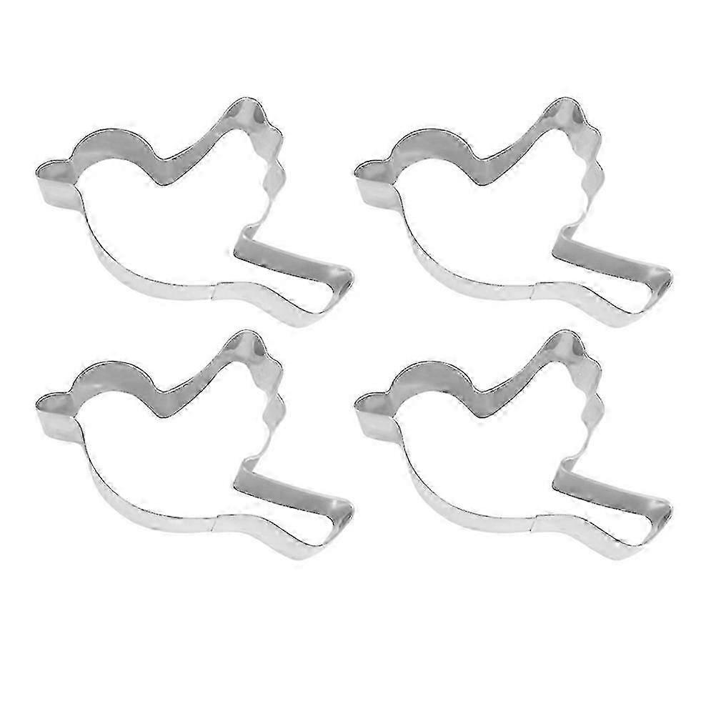 Cookie Cutters Bird Shape Design for Home 4Pcs Silver Baking Tool