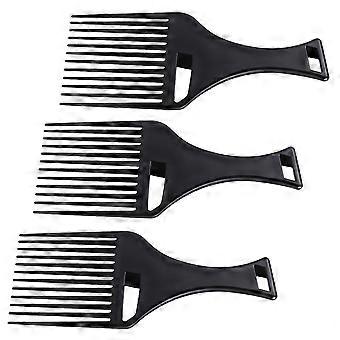 Peigne afro en plastique noir résistant (lot de 3).