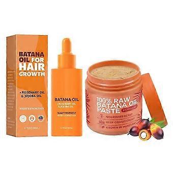 Raw Batana Oil for Hair Growth Set, Batana Hair Growth Oil + Batana Oil Hair Mask Conditioner, 100% Pure Batana from Honduras for Thick and Strong Hai