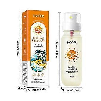 Vattenresistent 50 SPF, lätt solskyddslotion för kroppen, absorberas omedelbart och återfuktar huden intensivt, vegansk, sprayflaska 90 ml