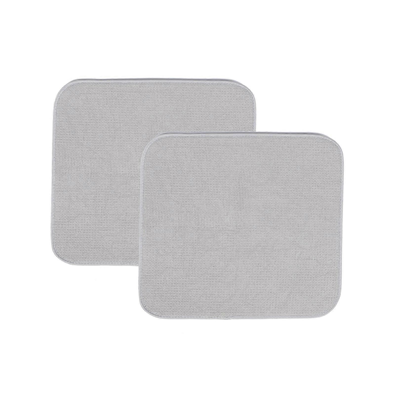 Absorbent Dish Drying Mat Grey Microfiber Kitchen Dish Drainer Mat 2Pcs