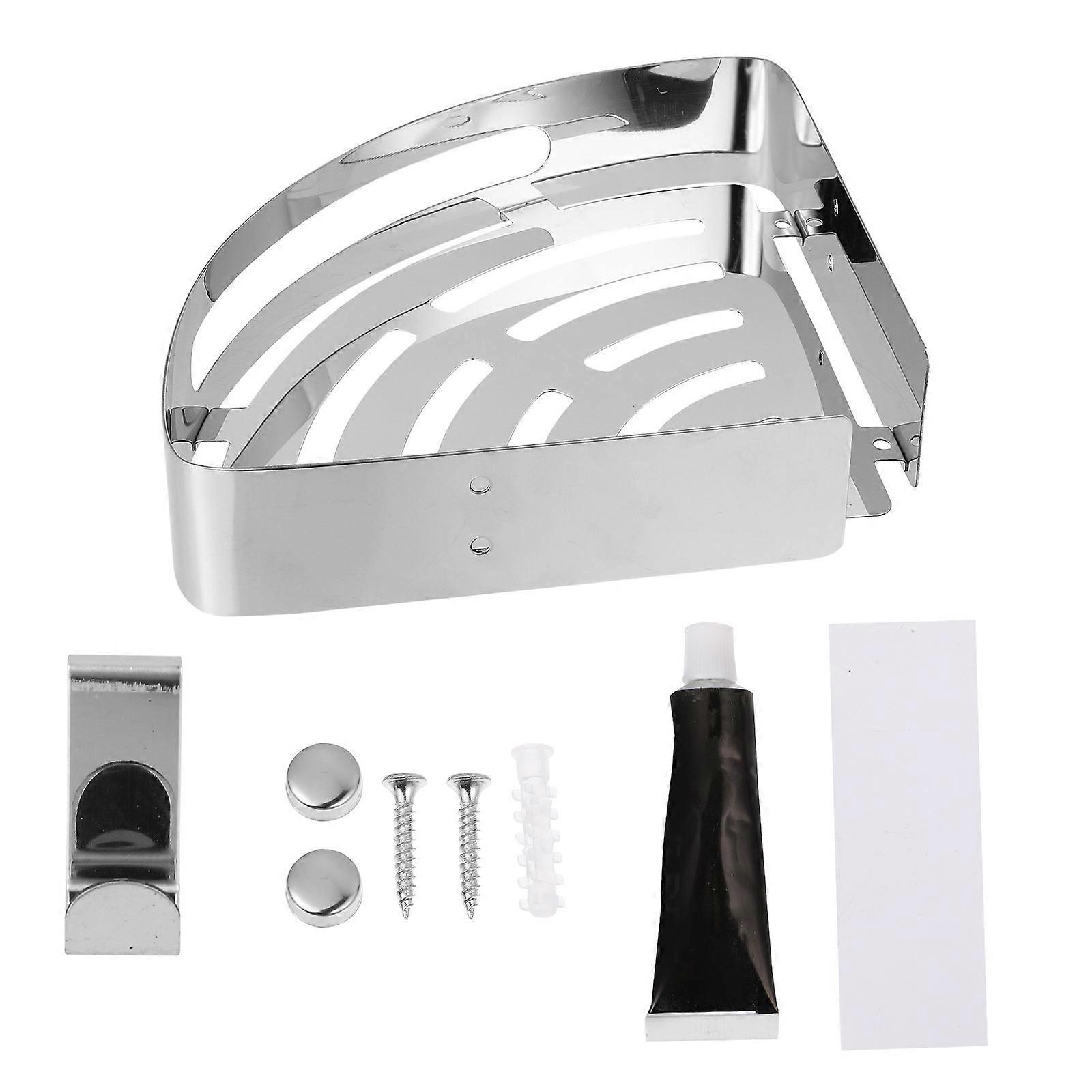 Corner Storage Rack Bathroom Triangle Rack for Utility 3Pcs Hooks