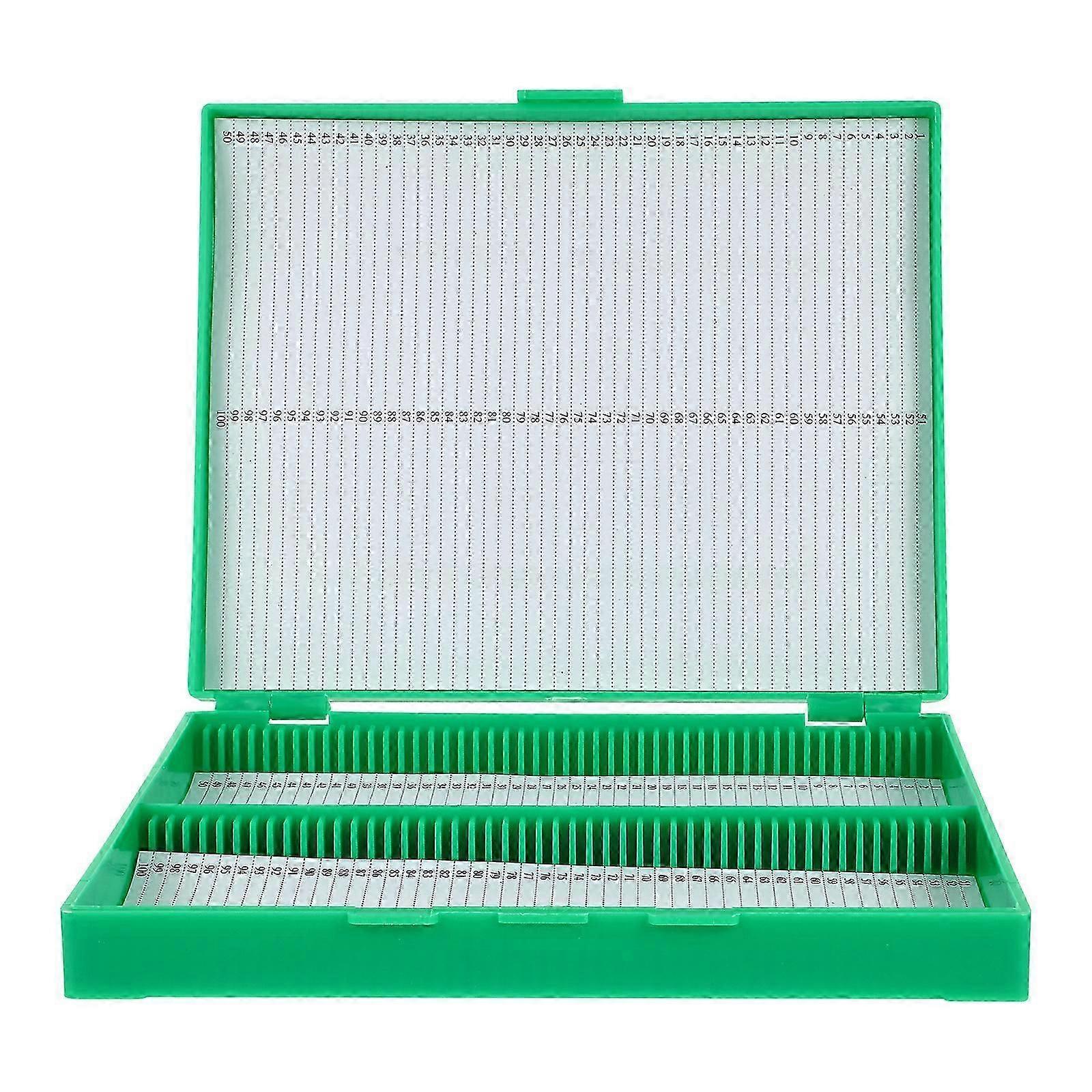 Microscope slide storage container for lab with 100 slots