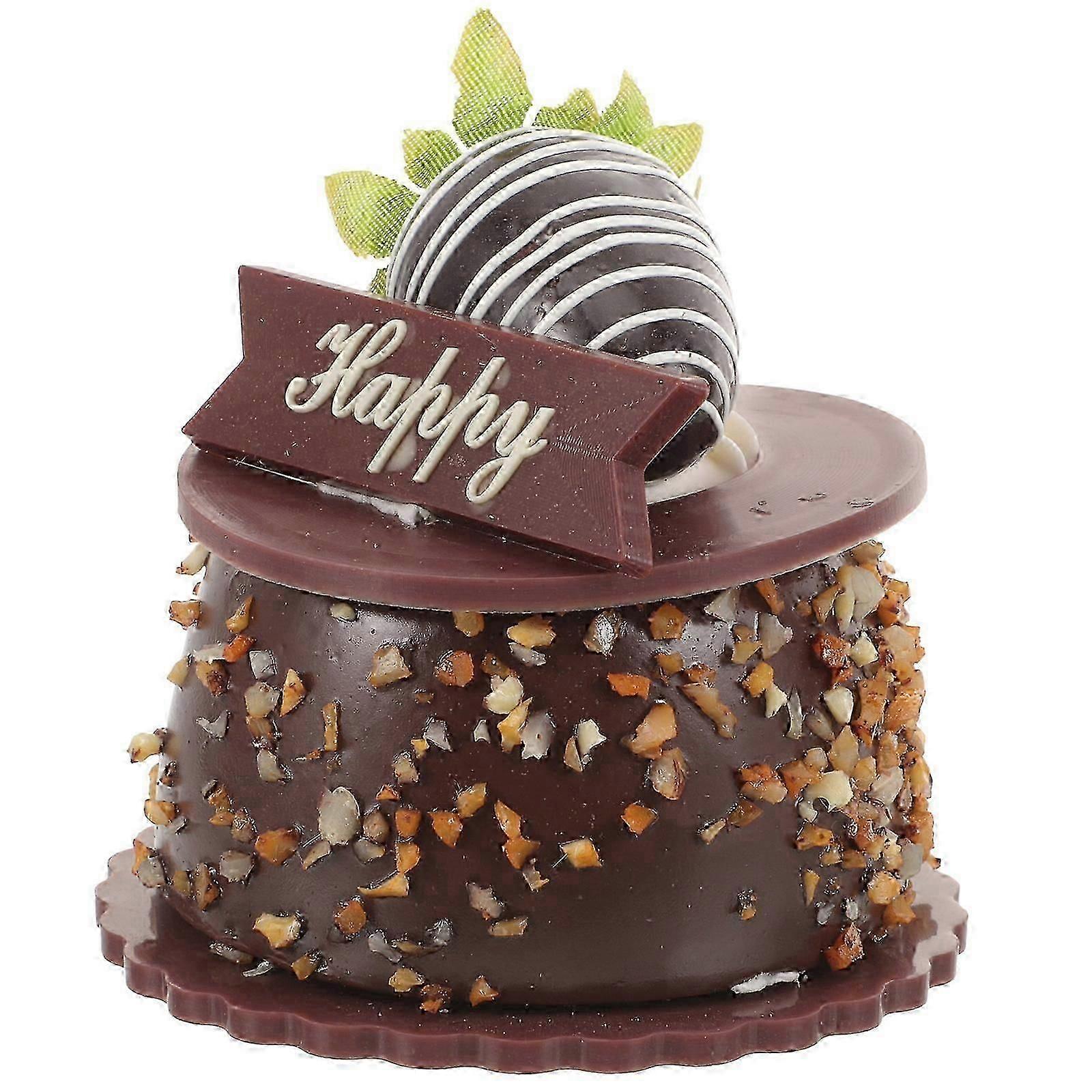 Artificial Mini Cake Decor, Coffee Color, 5-Pack,x