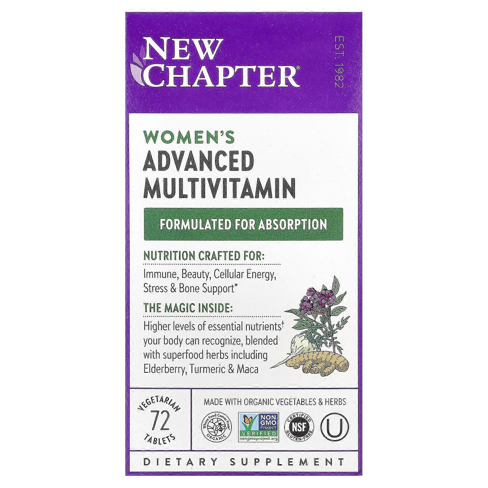 New Chapter, Women's Advanced Multivitamin, 72 Vegetarian Tablets