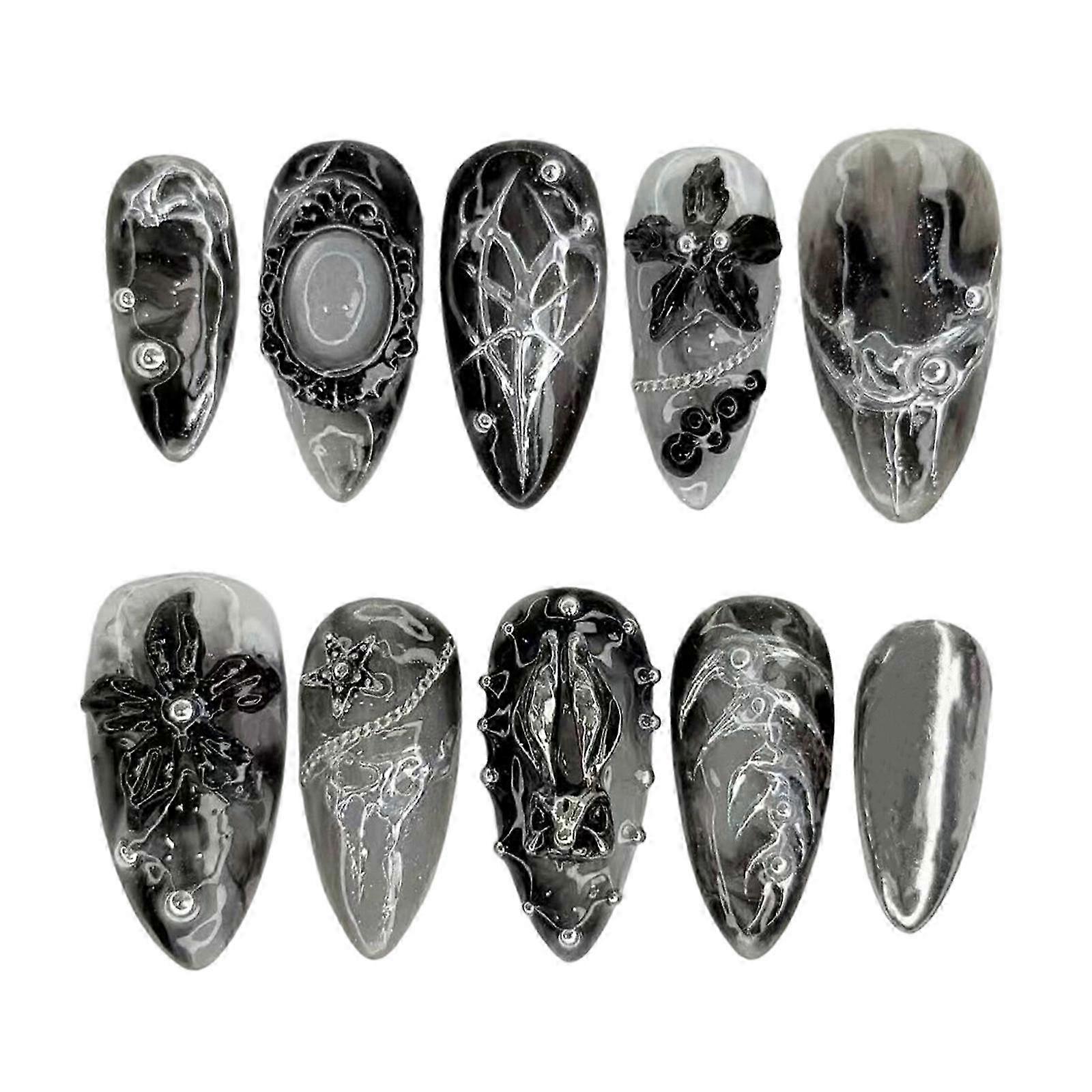 Almond Shape Gothic Press On Nails
