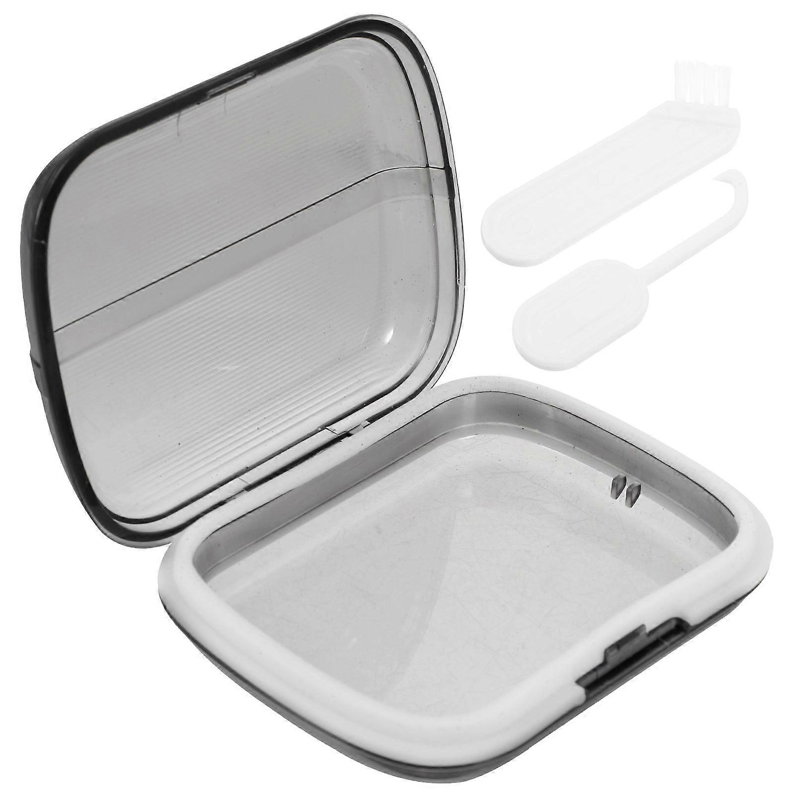 Household Denture Case Plastic Retainer Box for Storage 4Sets Travel Container