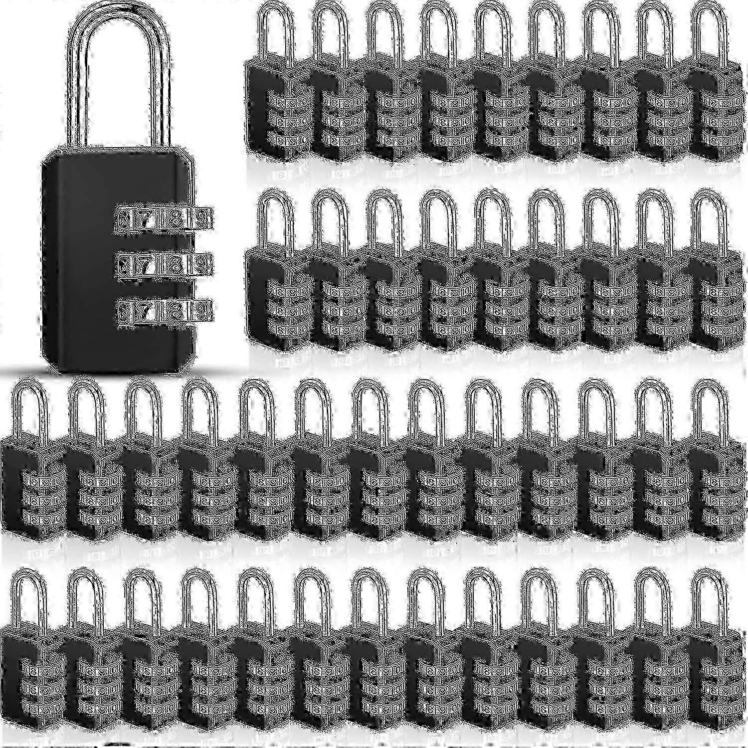 3 Digit Combination Lock 50 Pieces Small Security Padlock