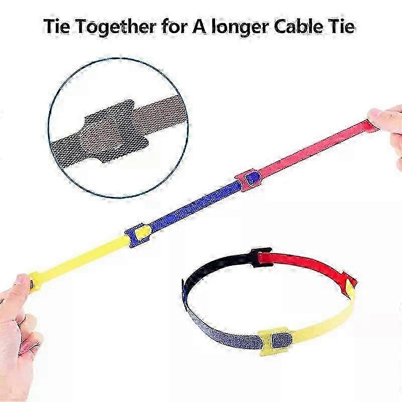 50pc/100pc Reusable Cable Ties with Adjustable Winding Hooks Nylon Ties Magic Tape Loop Ties Data Cable Sorting Tool