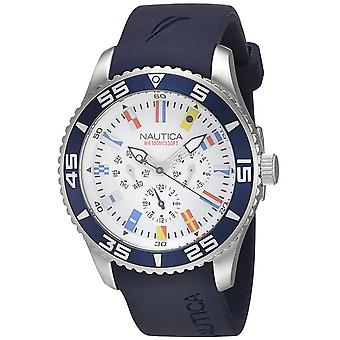 Nautica NST-07 Multi vlag vak set Quartz analoge man horloge met NAI13502G rubber armband