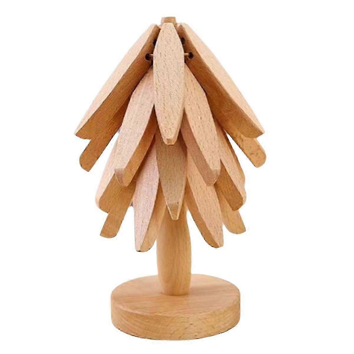 Tree Design Wooden Heat Insulating Table Set