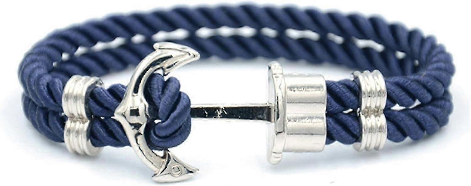 Navy Anchor Bracelet Mens