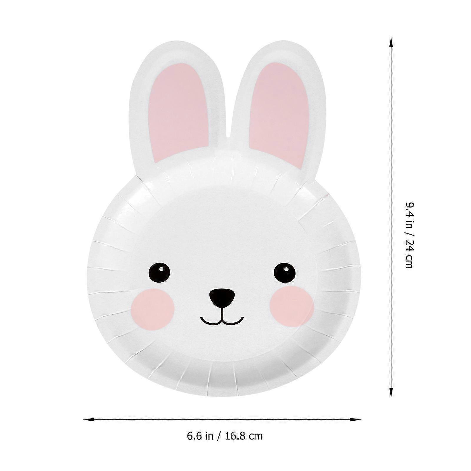 Assorted Color Easter Bunny Paper Plates compatible with Party Use 1Set Set
