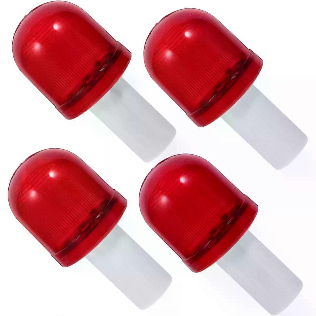 Red Flashing Light Traffic Cone Warning Light 4pcs PP