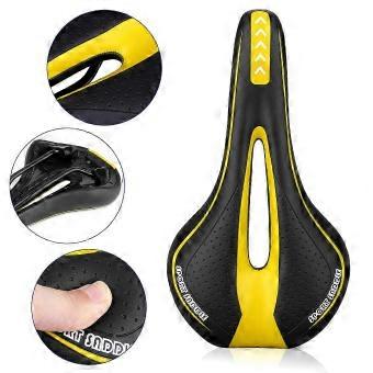 Breathable Soft Comfortable Bike Seat Cushion Saddle with Central Relief Zone for Road & Mountain Bicycles