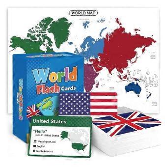World Flags Flashcards 245 Country-Flags Cards Game Educational Games for Kids Adults_ynas