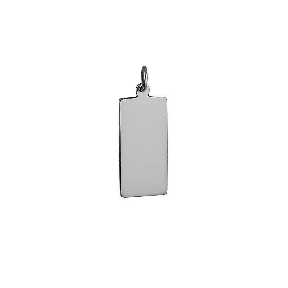 Silver 26x13mm plain rectangular Disc