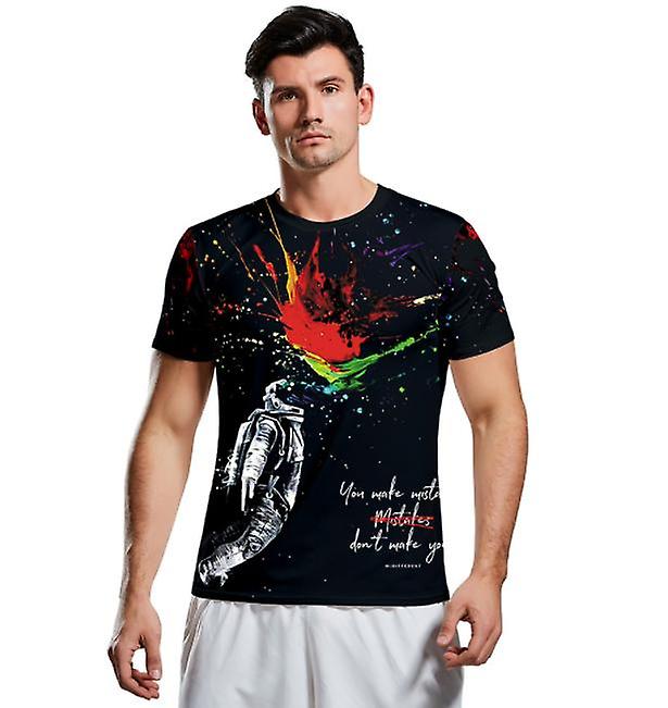 2022 New Summer Men's T3d Digital Printing Pattern Round Neck Short-sleeved T-shirt