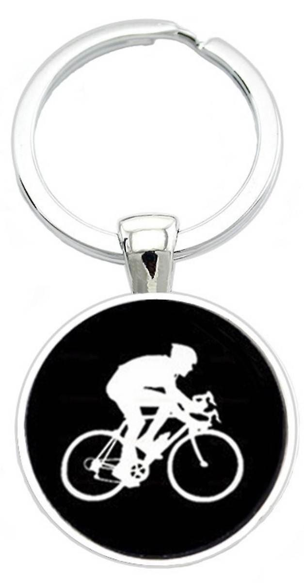 Bassin and Brown Cyclist Keyring - Black/White
