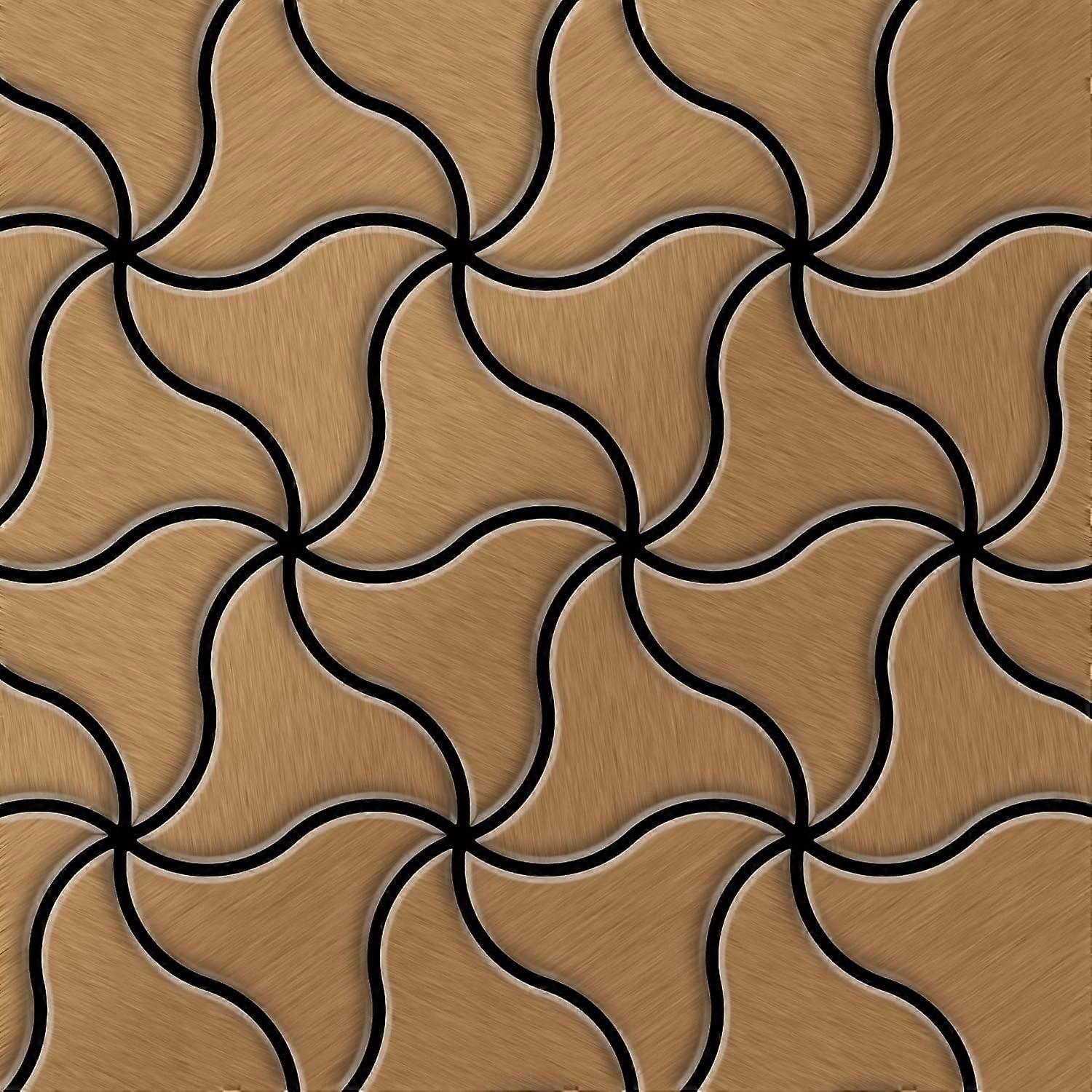Mosaik Fliese massiv Metall Titan gebürstet in kupfer 1,6mm stark ALLOY Ninja-Ti-AB Designed by Karim Rashid 0,67 m2