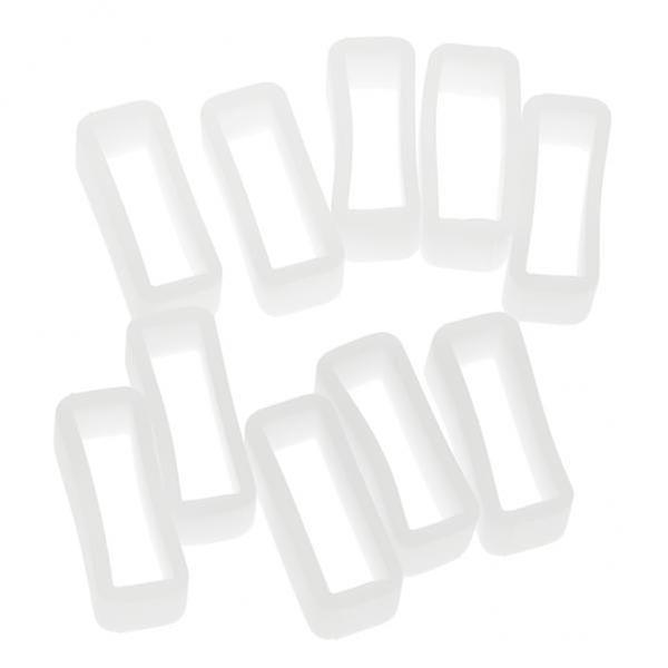 3x8mm Width White Silicone Watch Strap Band Keeper Holder Retainer Loop 18mm