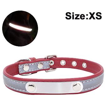 Dog Collar with Engraved Name Tag, Customizable, Soft Leather, Dog Collar with Individual ID Tag, for Small, Medium and Large Dogs, Style 5